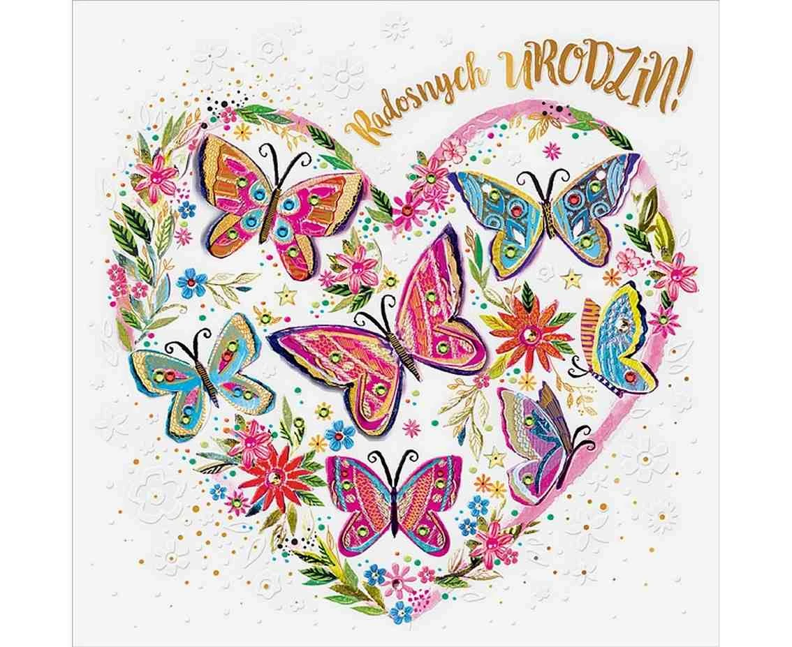Birthday Card Butterflies in the Heart
